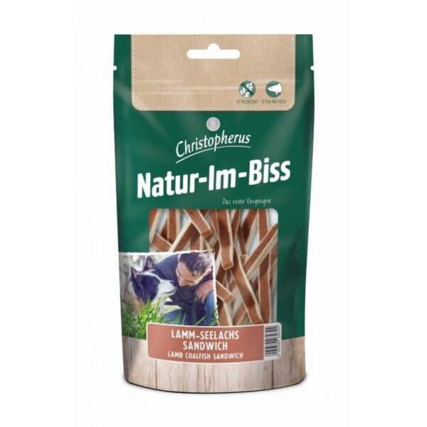 Christopherus jutalomfalatok Bárány és Tengeri lazac szendvics Natur-Im-Biss 70 gr